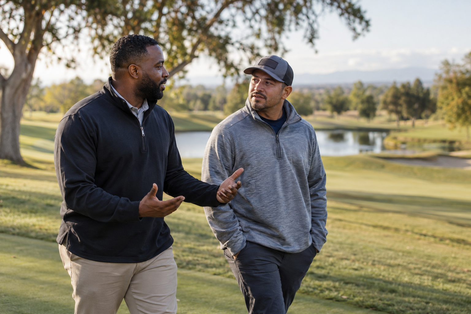 Illustrative counseling conversation while walking on a golf course